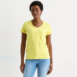 St. John's Bay Womens Tall V Neck Short Sleeve T-Shirt