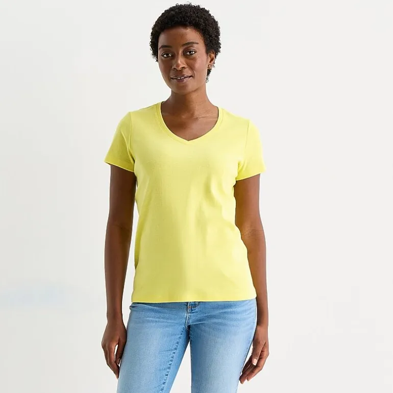 St. John's Bay Womens Tall V Neck Short Sleeve T-Shirt