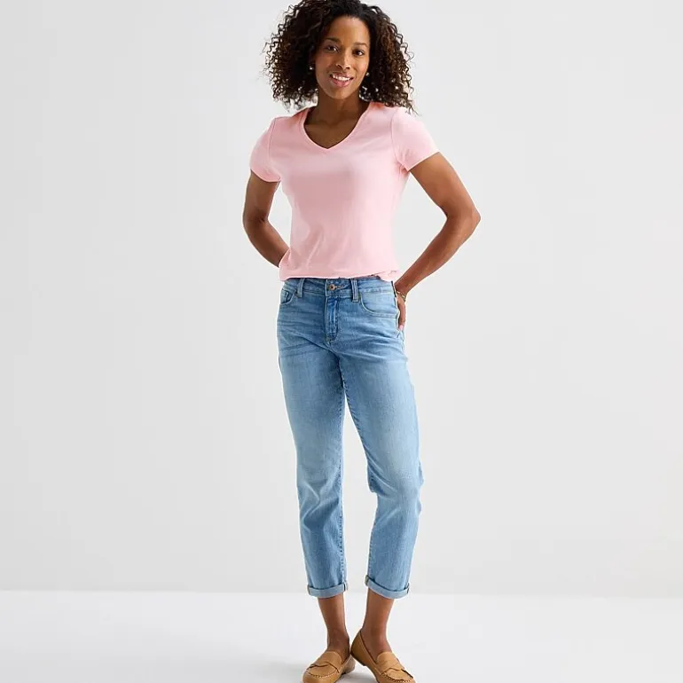 St. John's Bay Womens Tall V Neck Short Sleeve T-Shirt