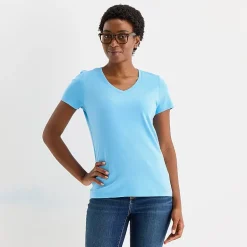 St. John's Bay Womens Tall V Neck Short Sleeve T-Shirt