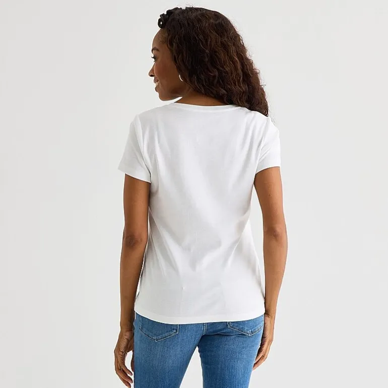 St. John's Bay Womens Tall V Neck Short Sleeve T-Shirt