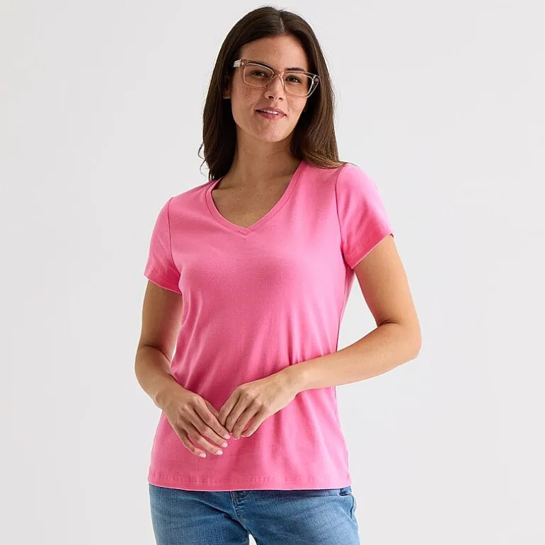 St. John's Bay Womens Tall V Neck Short Sleeve T-Shirt