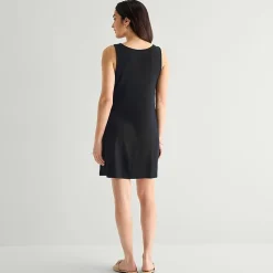 St. John's Bay Womens Tall V Neck Sleeveless Floral A-Line Dress