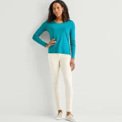 St. John's Bay Womens V Neck Long Sleeve T-Shirt