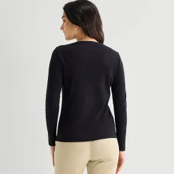 St. John's Bay Womens V Neck Long Sleeve T-Shirt