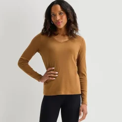 St. John's Bay Womens V Neck Long Sleeve T-Shirt