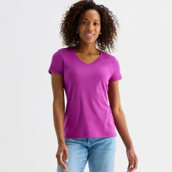 St. John's Bay Womens V Neck Short Sleeve T-Shirt