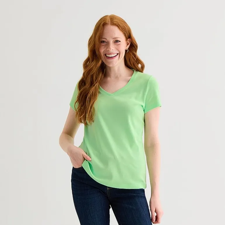 St. John's Bay Womens V Neck Short Sleeve T-Shirt