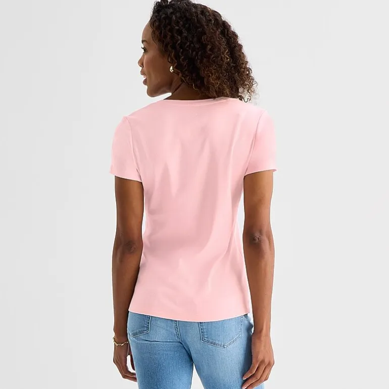 St. John's Bay Womens V Neck Short Sleeve T-Shirt