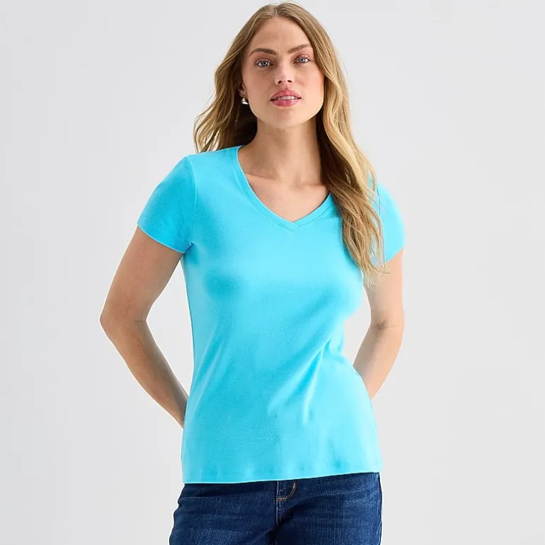 St. John's Bay Womens V Neck Short Sleeve T-Shirt
