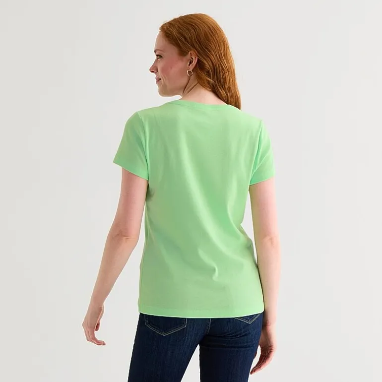 St. John's Bay Womens V Neck Short Sleeve T-Shirt