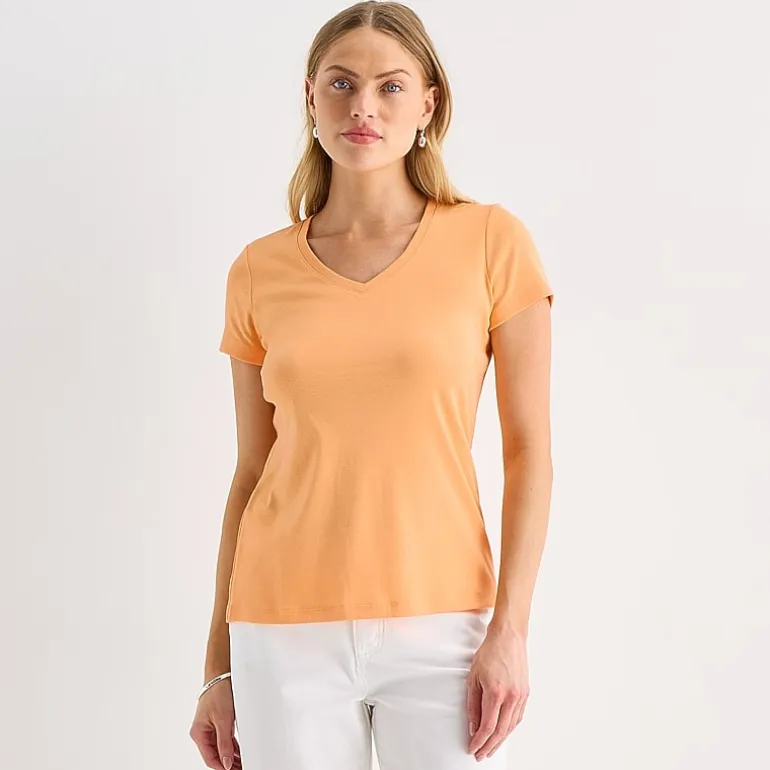 St. John's Bay Womens V Neck Short Sleeve T-Shirt