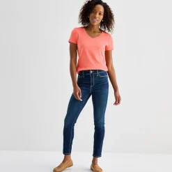 St. John's Bay Womens V Neck Short Sleeve T-Shirt