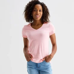 St. John's Bay Womens V Neck Short Sleeve T-Shirt