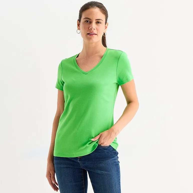 St. John's Bay Womens V Neck Short Sleeve T-Shirt