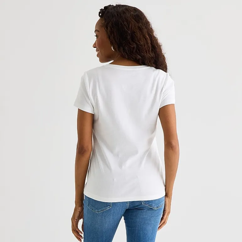 St. John's Bay Womens V Neck Short Sleeve T-Shirt