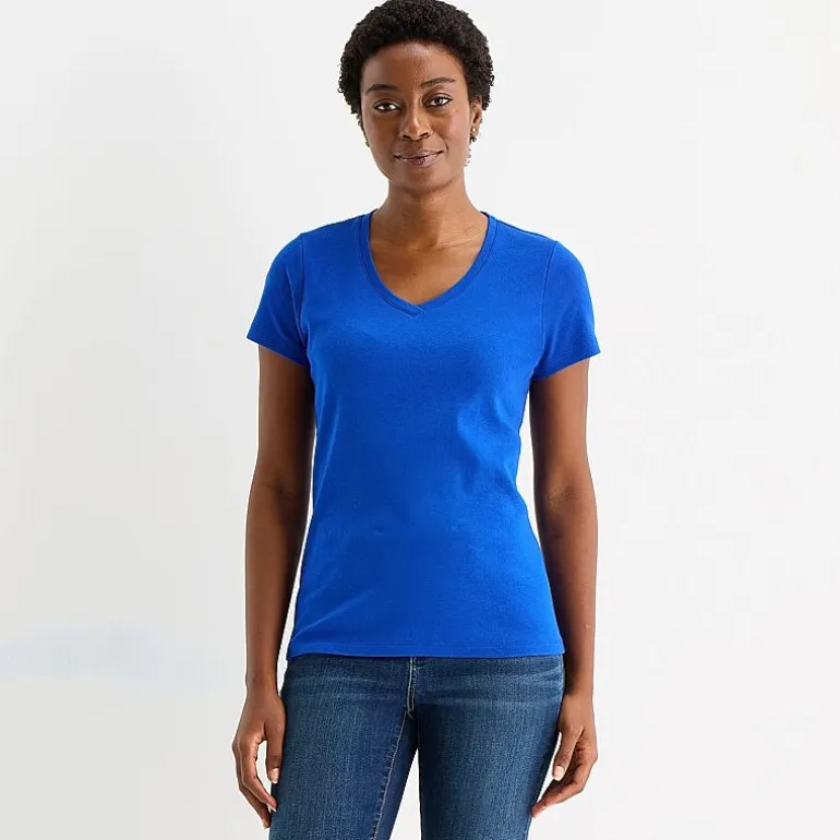 St. John's Bay Womens V Neck Short Sleeve T-Shirt