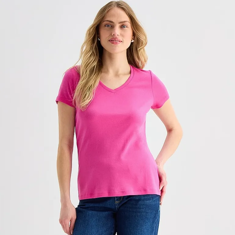 St. John's Bay Womens V Neck Short Sleeve T-Shirt
