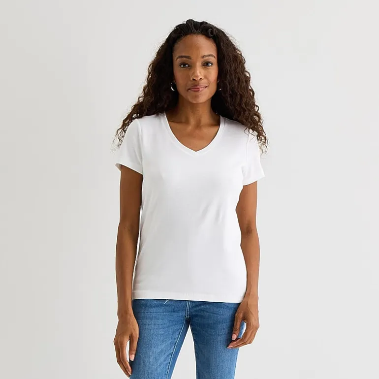 St. John's Bay Womens V Neck Short Sleeve T-Shirt