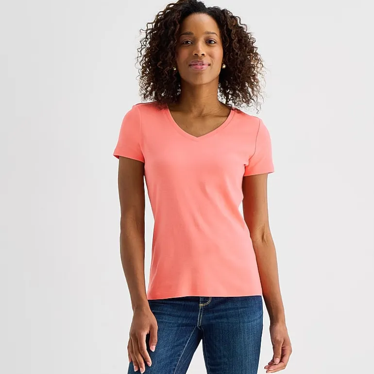 St. John's Bay Womens V Neck Short Sleeve T-Shirt