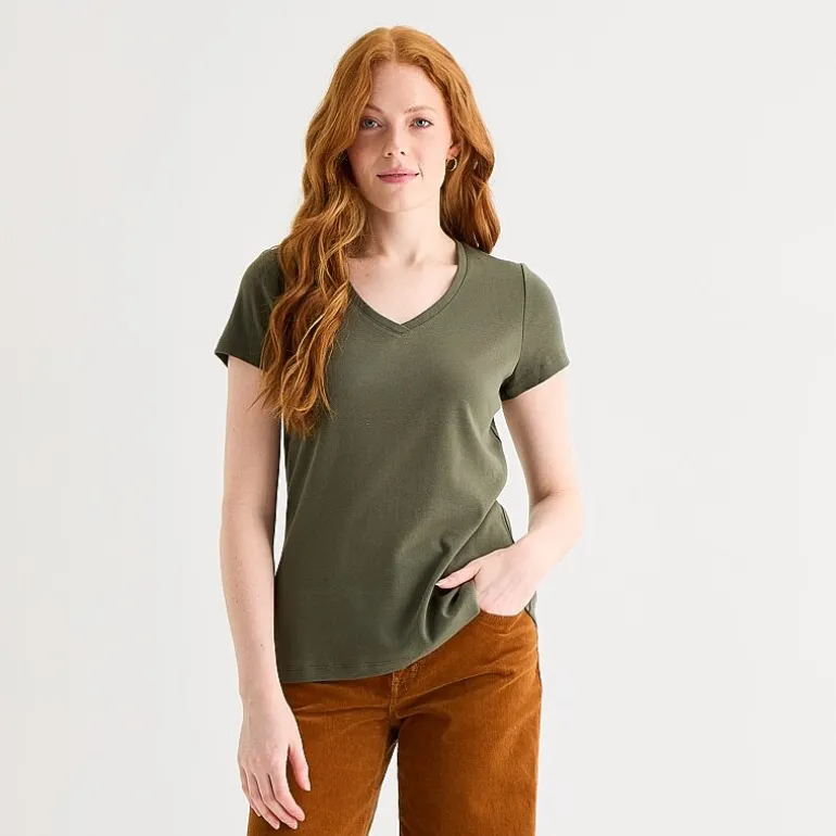 St. John's Bay Womens V Neck Short Sleeve T-Shirt