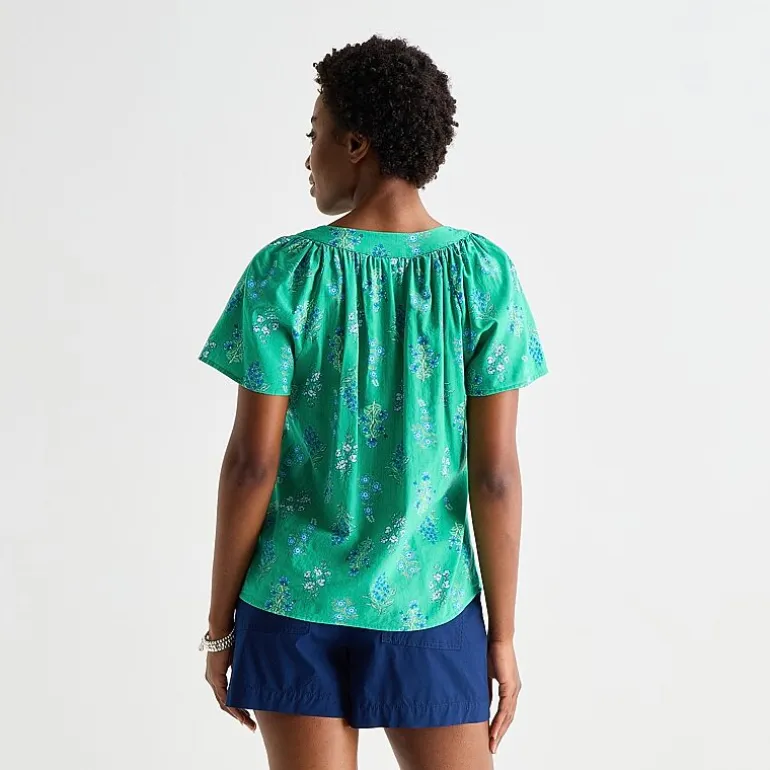 St. John's Bay Womens V Neck Short Sleeve Blouse