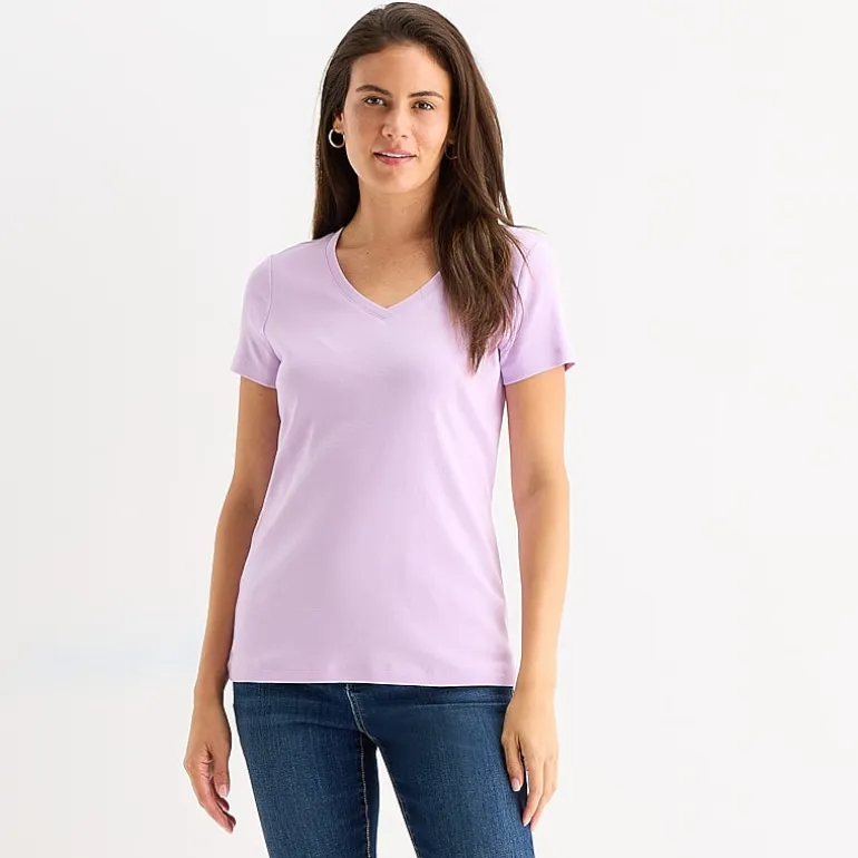 St. John's Bay Womens V Neck Short Sleeve T-Shirt