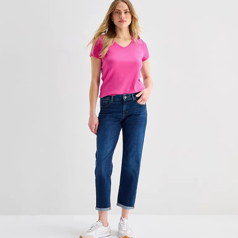 St. John's Bay Womens V Neck Short Sleeve T-Shirt
