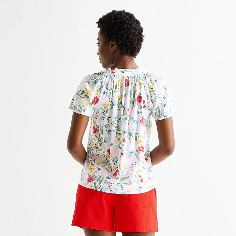 St. John's Bay Womens V Neck Short Sleeve Blouse