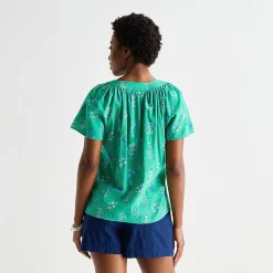 St. John's Bay Womens V Neck Short Sleeve Blouse