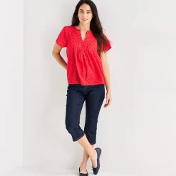 St. John's Bay Womens V Neck Short Sleeve Blouse