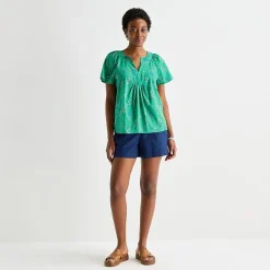 St. John's Bay Womens V Neck Short Sleeve Blouse