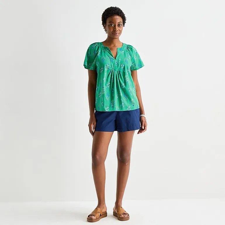 St. John's Bay Womens V Neck Short Sleeve Blouse