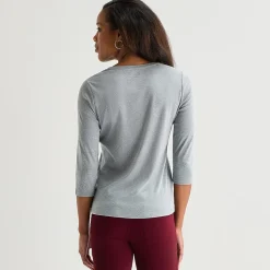 St. John's Bay Womens V Neck 3/4 Sleeve T-Shirt