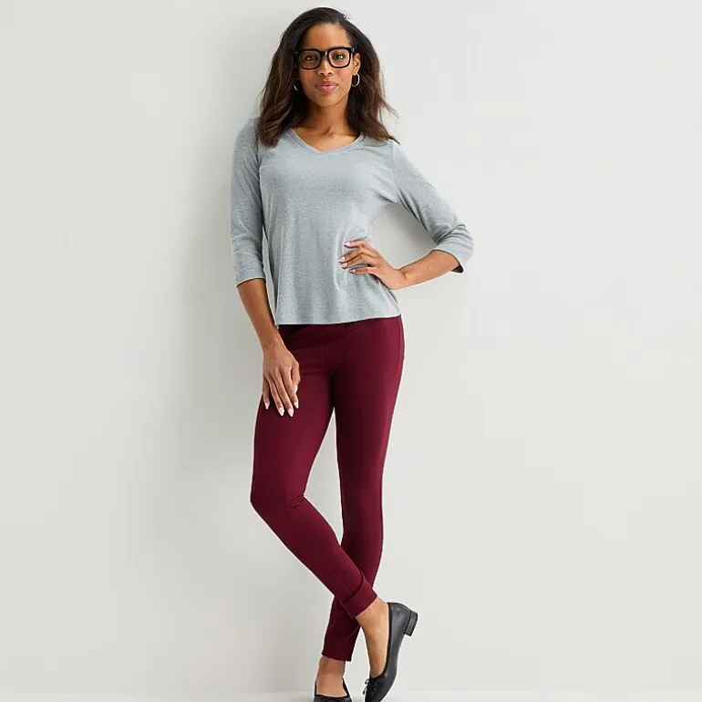 St. John's Bay Womens V Neck 3/4 Sleeve T-Shirt