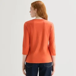 St. John's Bay Womens V Neck 3/4 Sleeve T-Shirt