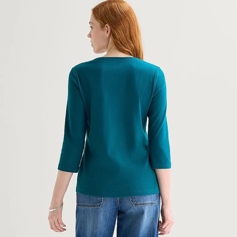 St. John's Bay Womens V Neck 3/4 Sleeve T-Shirt