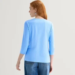 St. John's Bay Womens V Neck 3/4 Sleeve T-Shirt
