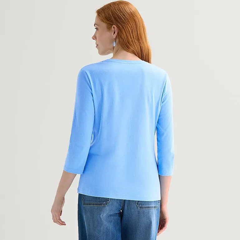 St. John's Bay Womens V Neck 3/4 Sleeve T-Shirt