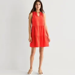 St. John's Bay Womens V Neck Sleeveless A-Line Dress