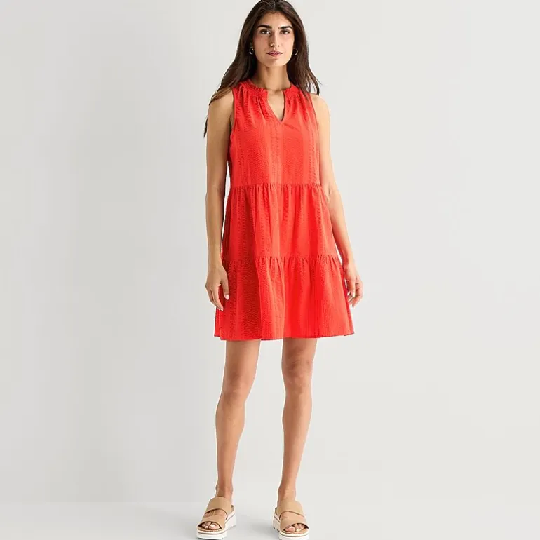 St. John's Bay Womens V Neck Sleeveless A-Line Dress