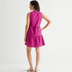 St. John's Bay Womens V Neck Sleeveless A-Line Dress