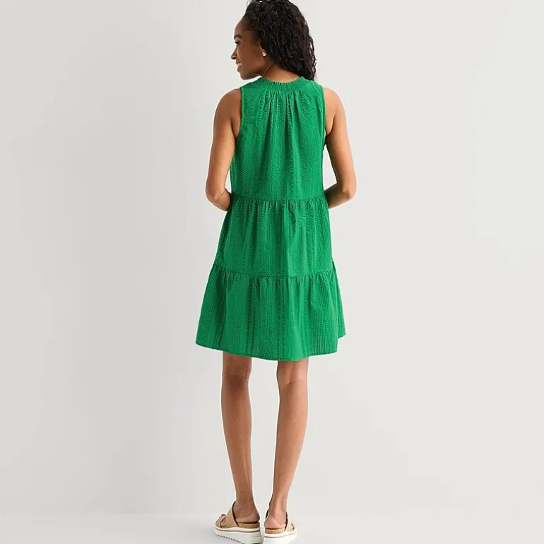 St. John's Bay Womens V Neck Sleeveless A-Line Dress