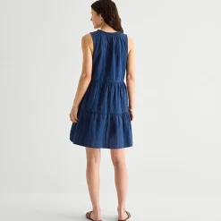 St. John's Bay Womens V Neck Sleeveless A-Line Dress