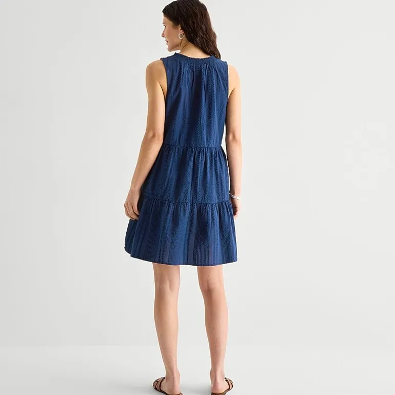 St. John's Bay Womens V Neck Sleeveless A-Line Dress
