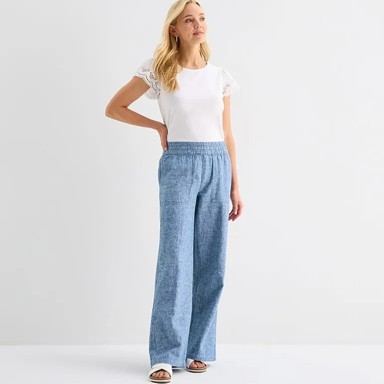 St. John's Bay Womens Wide Leg High Rise Pull-On Pant