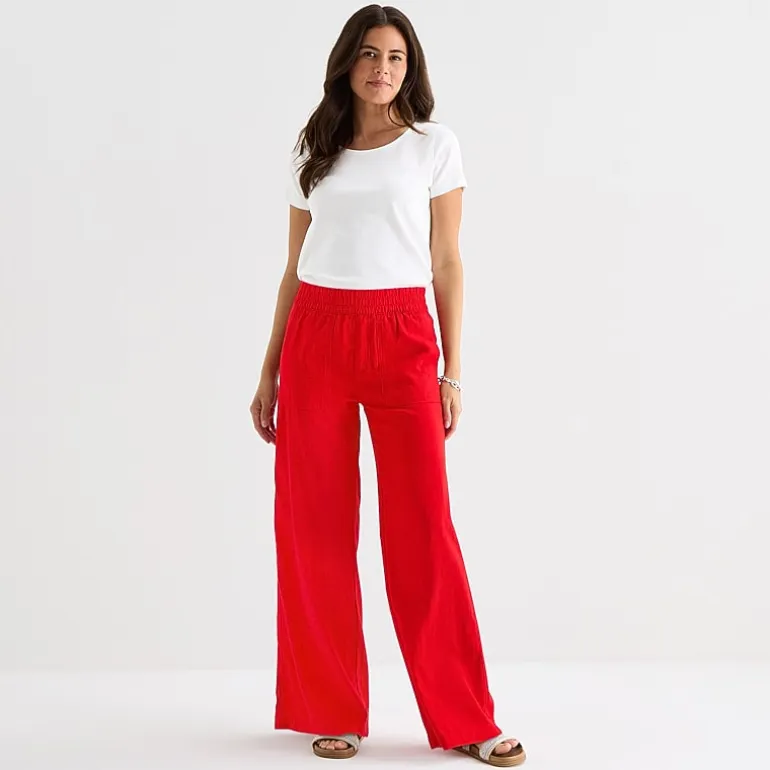 St. John's Bay Womens Wide Leg High Rise Pull-On Pant