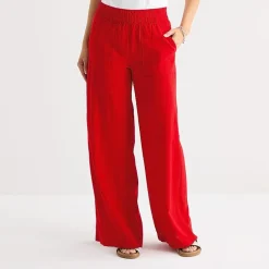 St. John's Bay Womens Wide Leg High Rise Pull-On Pant