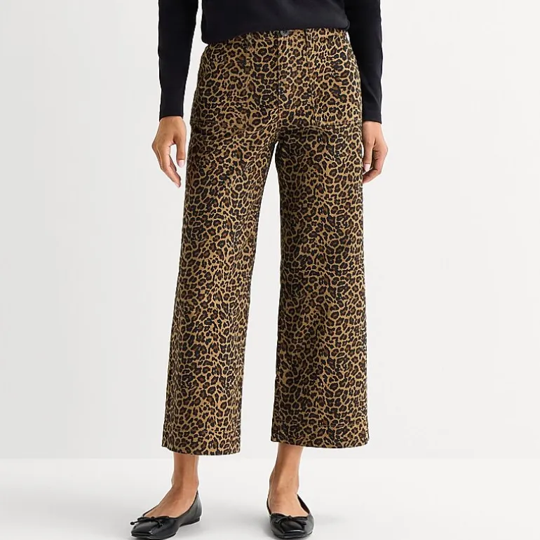 St. John's Bay Womens Wide Leg High Rise Cropped Pant