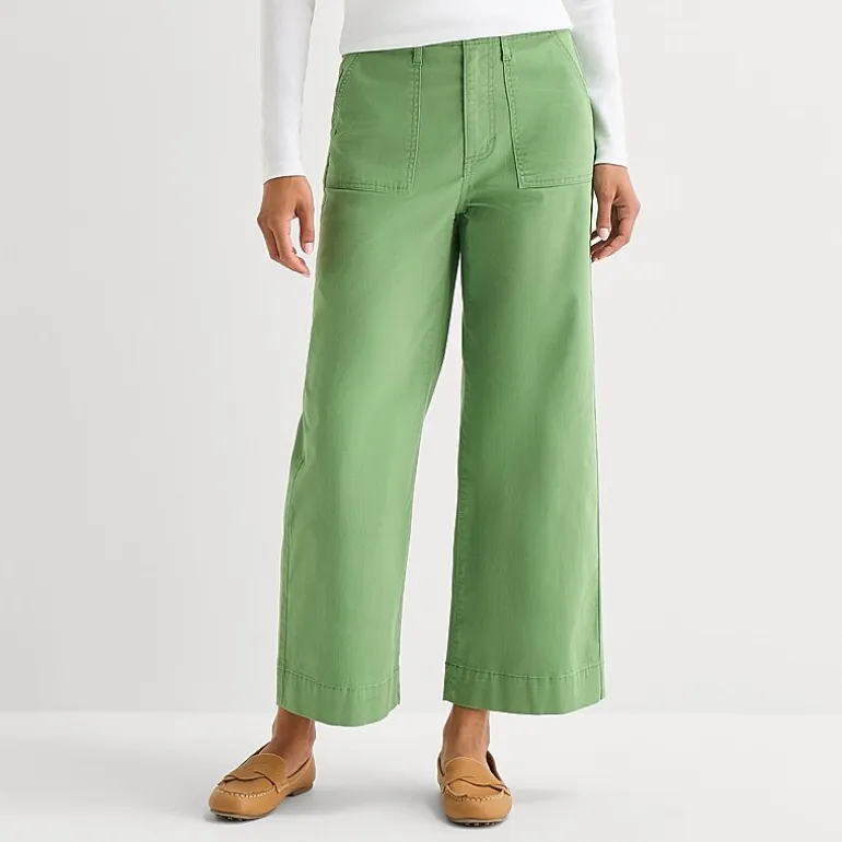 St. John's Bay Womens Wide Leg High Rise Cropped Pant